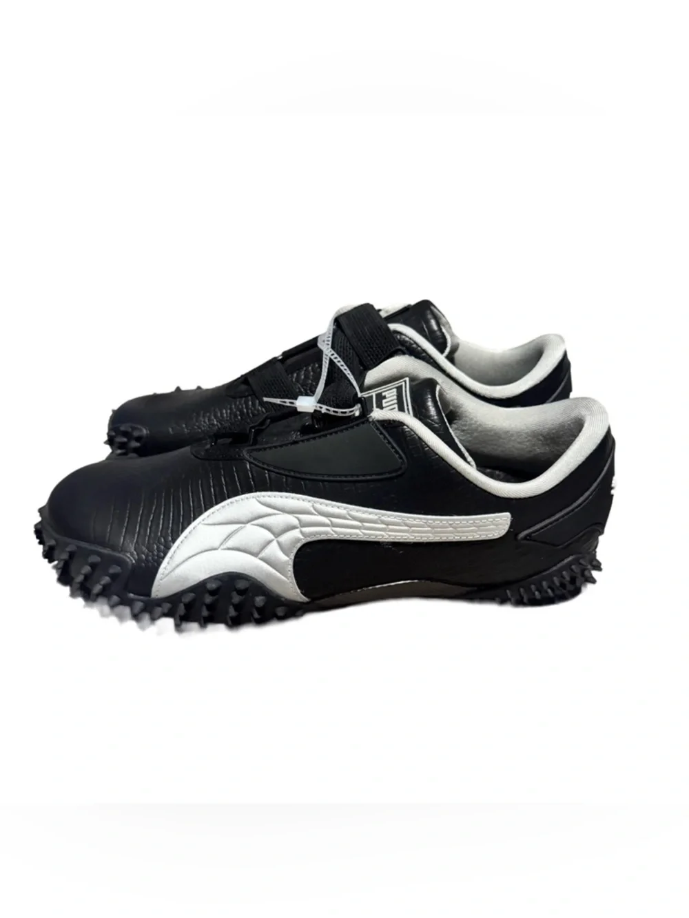 Puma Black and White Men's Spike-Studded Athletic Sneakers
